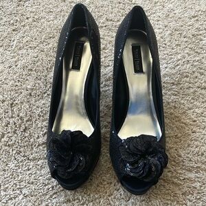 White House Black Market black sequin pumps